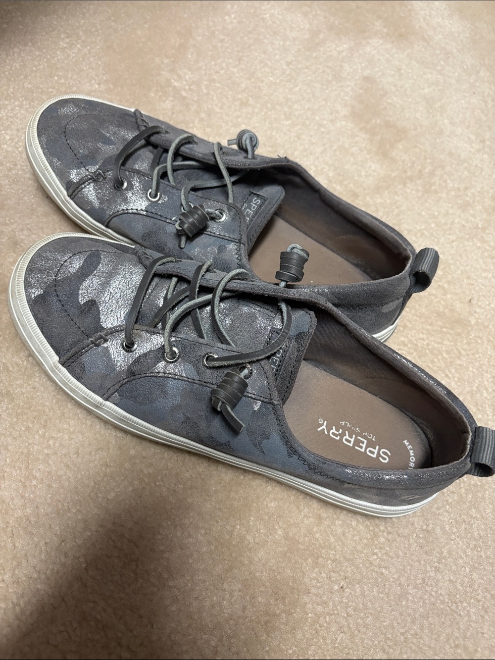 Sperry Women's Charcoal Camouflage Slip-On Sneakers